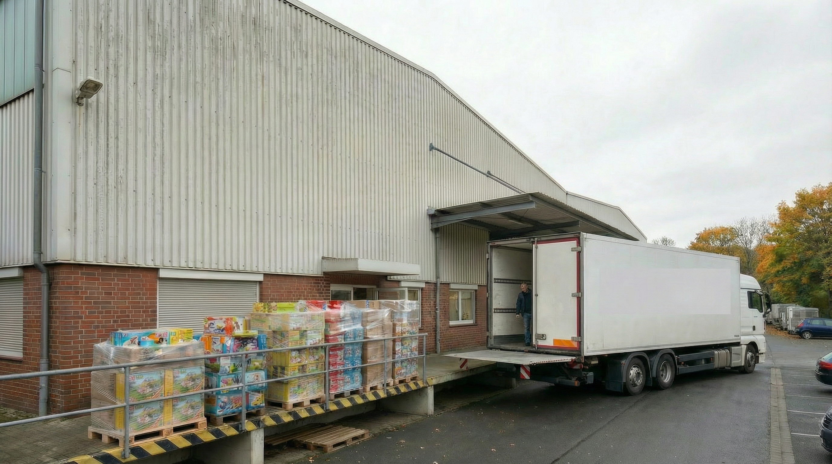 Transporter mit Spielzeugpaletten